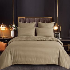 Lenjerie de pat din damasc 6 piese cu elastic – Luxoasă și durabilă | 1053-SI