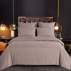 Lenjerie de pat din damasc 6 piese cu elastic – Luxoasă și durabilă | 1054-SI