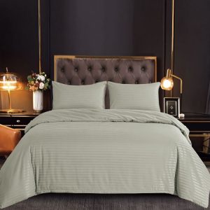 Lenjerie de pat din damasc 4 piese cu elastic – Luxoasă și durabilă | 1057-SI