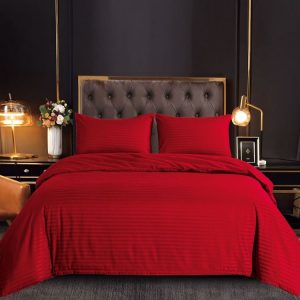 Lenjerie de pat din damasc 4 piese cu elastic – Luxoasă și durabilă | 1065-SI