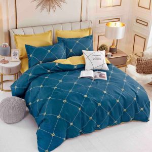 Lenjerie de pat finet cu elastic 6 piese – Set complet premium pentru pat mereu ordonat | 1583-J