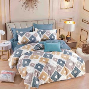 Lenjerie de pat finet cu elastic 6 piese – Set complet premium pentru pat mereu ordonat | 1624-J