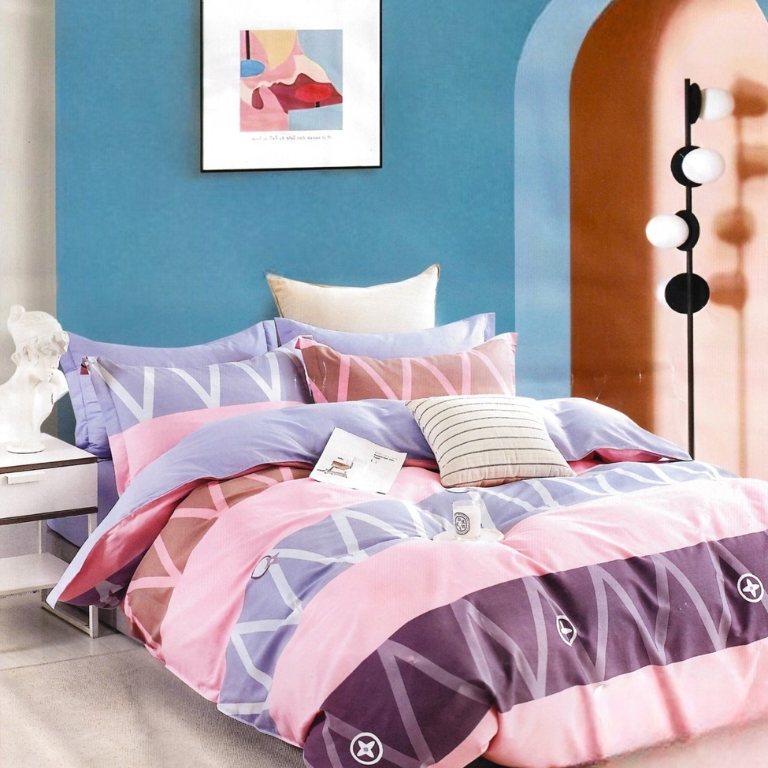 Lenjerie de pat 100% bumbac 6 piese – Set premium, confort natural pentru orice sezon | 1731-CV