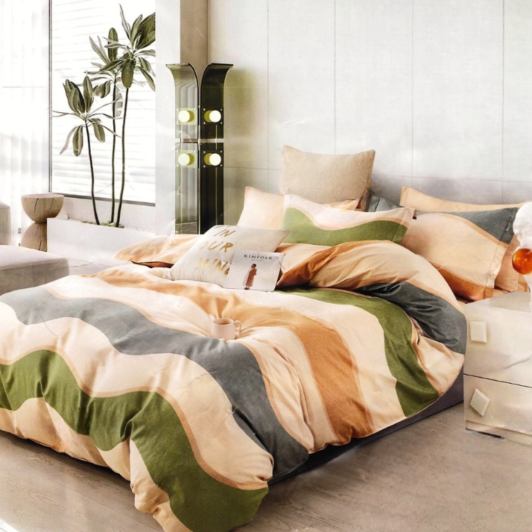 Lenjerie de pat 100% bumbac 6 piese – Set premium, confort natural pentru orice sezon | 1751-CV