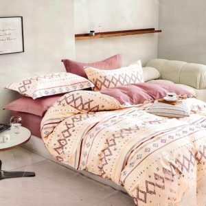 Lenjerie de pat 100% bumbac 6 piese – Set premium, confort natural pentru orice sezon | 1755-CV