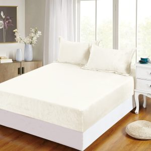 Set husă pat frotir 3 piese – Material absorbant, ușor de întreținut | 1762-CV