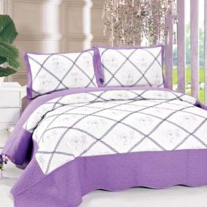 Set cuvertură matlasată bumbac 3 piese – Dormitor mereu ordonat | 1783-CV
