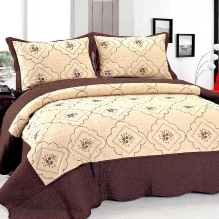Set cuvertură matlasată bumbac 3 piese – Dormitor mereu ordonat | 1784-CV
