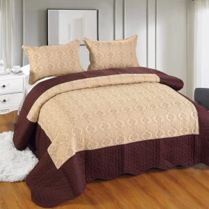 Set cuvertură matlasată bumbac 3 piese – Dormitor mereu ordonat | 1792-CV