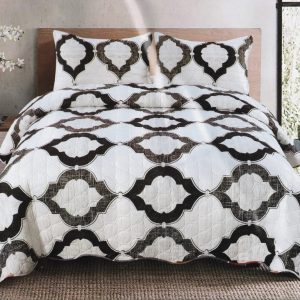Set cuvertură matlasată bumbac 3 piese – Dormitor mereu ordonat | 1795-CV