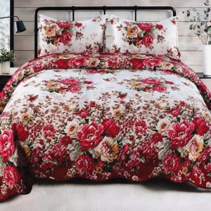 Set cuvertură matlasată bumbac 3 piese – Dormitor mereu ordonat | 1806-CV