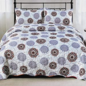 Set cuvertură matlasată bumbac 3 piese – Dormitor mereu ordonat | 1807-CV