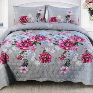 Set cuvertură matlasată bumbac 3 piese – Dormitor mereu ordonat | 1808-CV