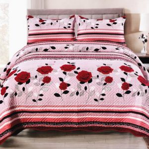 Set cuvertură matlasată bumbac 3 piese – Dormitor mereu ordonat | 1809-CV
