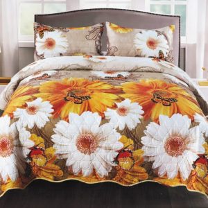 Set cuvertură matlasată bumbac 3 piese – Dormitor mereu ordonat | 1815-CV