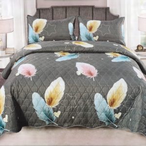 Set cuvertură matlasată bumbac 3 piese – Dormitor mereu ordonat | 1819-CV